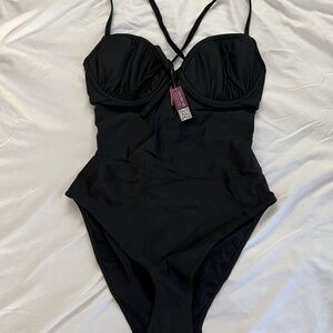 Adore Me Annabee One Piece Swimwear in Black - Size Medium
